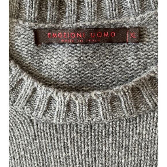 EMOZIONI UOMO Italian Wool Blend Men’s Size XL Block Multicolored Round Neck - Picture 3 of 9